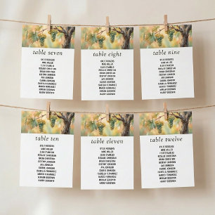 Sunset Vineyard Rustic Grapes Seating Chart Card