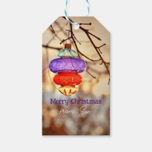 Sunset Vintage Christmas Ornament Gift Tags