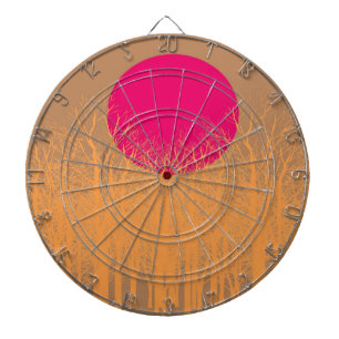 Sunset Vintage Dartboard With Darts