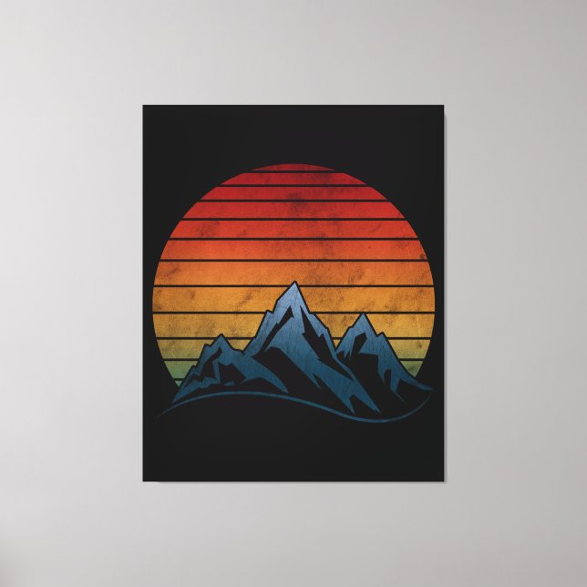 SUNSET VINTAGE MOUNTAIN  CANVAS PRINT (Front)