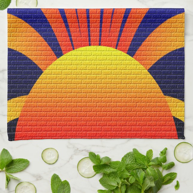 Sunset Wall Kitchen Towel (Folded)