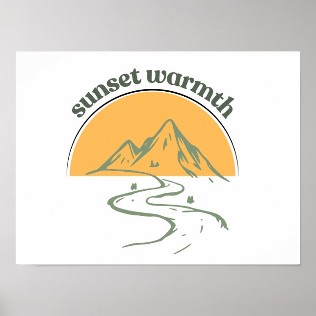 Sunset Warmth Mountain Nature Poster (Front)