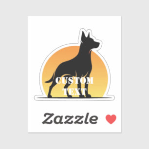 Sunset Watchdog: Personalized Dog Silhouette Sticker