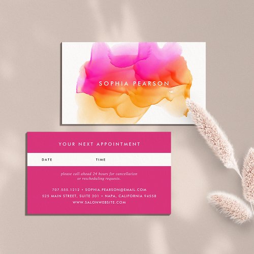 Sunset Watercolor Blot  Appointment Card
