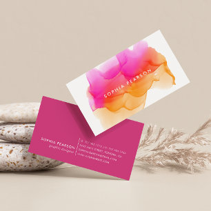 Sunset Watercolor Blot Business Card