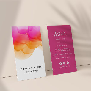 Sunset Watercolor Blot Vertical Social Media Business Card