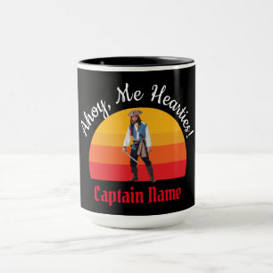 Sunset Watercolor Blue Pirate Mug