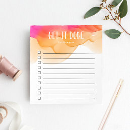 Sunset Watercolor Personalized To-Do List Notepad