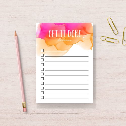 Sunset Watercolor Personalized To_Do List Post_it Notes
