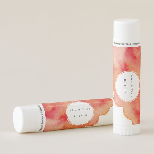 Sunset Watercolor Personalized Wedding Favor Lip Balm