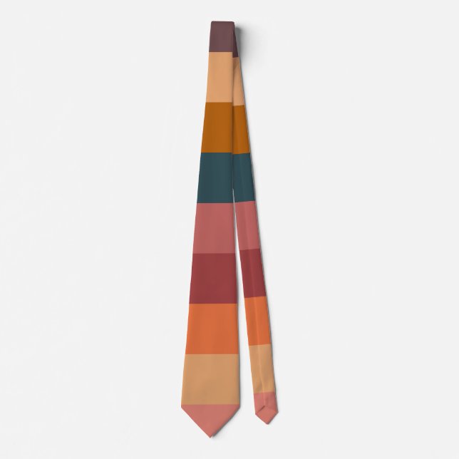  Sunset Watercolor Stripes  Neck Tie (Front)