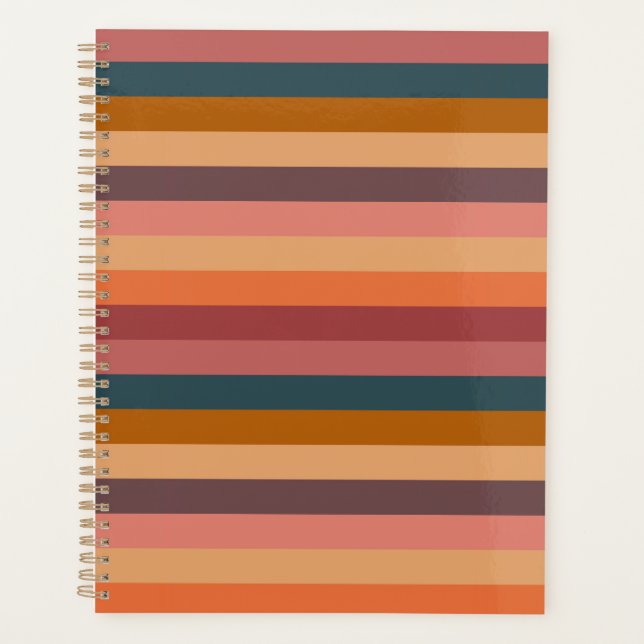  Sunset Watercolor Stripes   Planner (Front)
