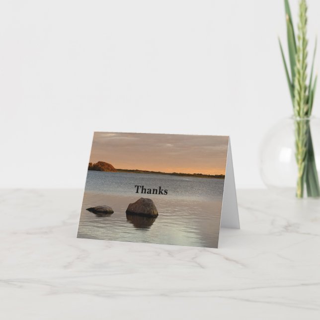 Sunset Waterscape Thank You Note Card (Front)