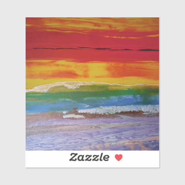 Sunset waves  sticker (Sheet)