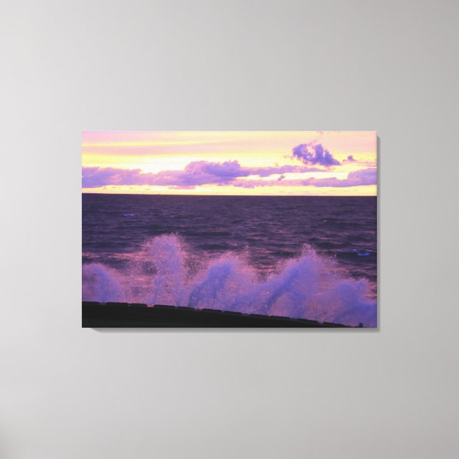 Sunset Waves Stretched Canvas Print (Front)