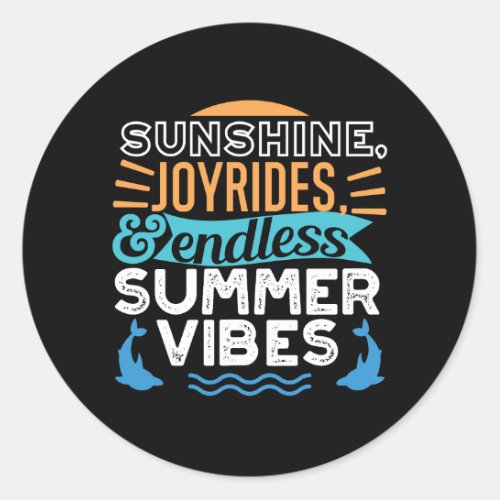 Sunset Waves  Summer Adventures _ Cool Summer Classic Round Sticker