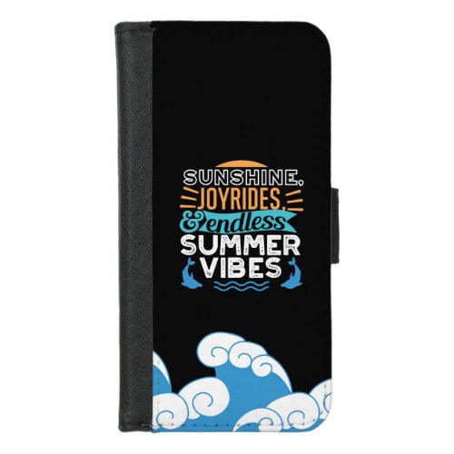 Sunset Waves  Summer Adventures _ Cool Summer iPhone 87 Wallet Case