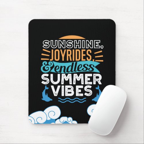 Sunset Waves  Summer Adventures _ Cool Summer Mouse Pad