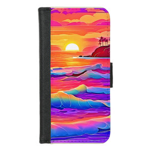 Sunset Waves: Vivid Coastal Dream iPhone 8/7 Wallet Case