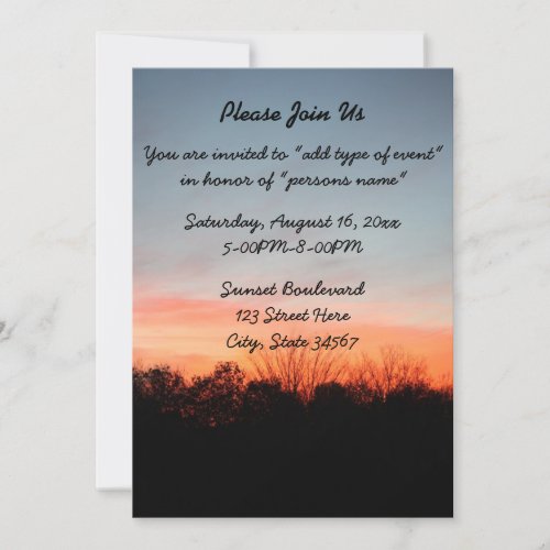 Sunset Wedding Announcement Invitations