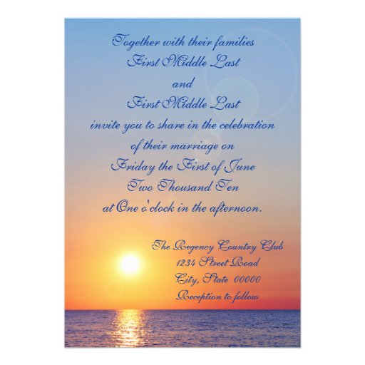 Sunset Wedding Invitations 5