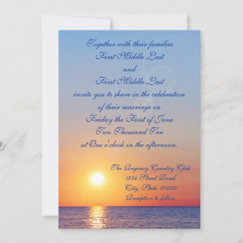 Sunset Wedding Invitation