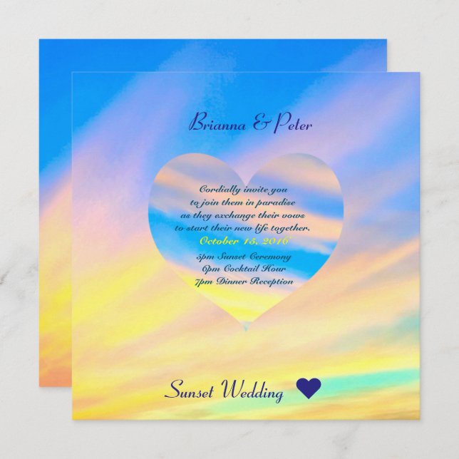Sunset | Wedding Invitation Semi-Gloss (Front/Back)