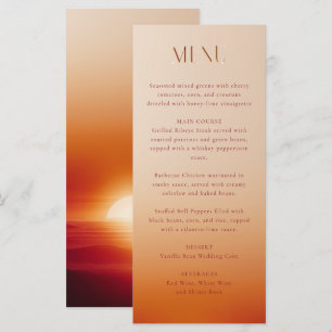 Sunset wedding menu