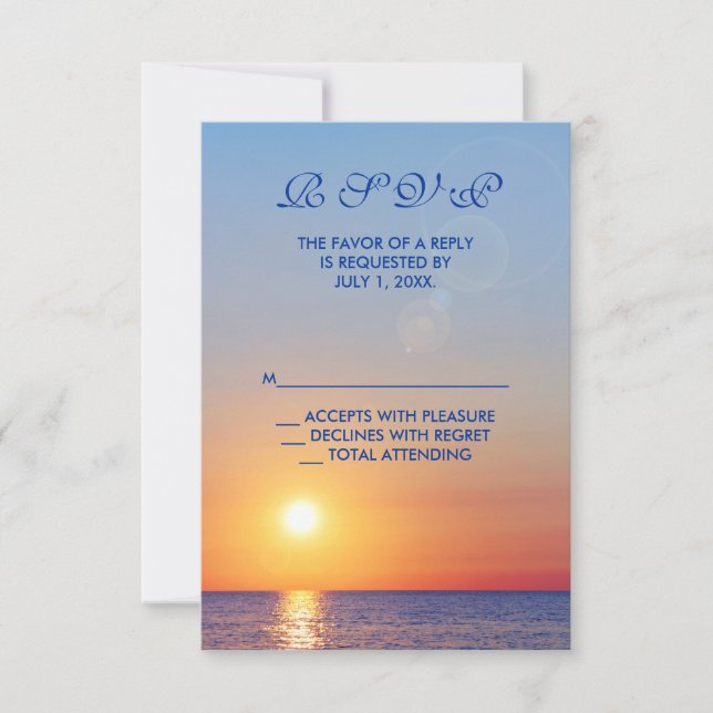 Sunset Wedding RSVP Card (Front)