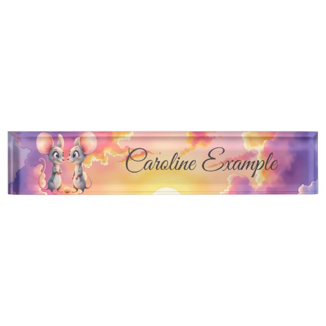 Sunset Whispers – A Tiny Love Story.  Desk Name Plate (Front)