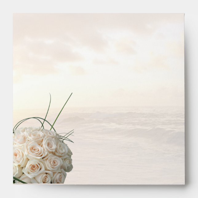 Sunset & White Rose Bouquet Envelope (Front)