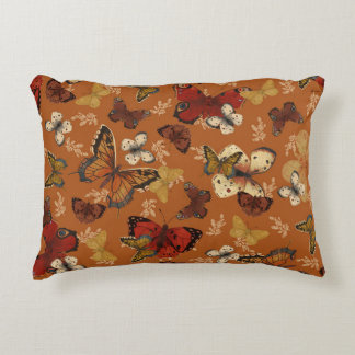 Sunset Wings Orange Butterfly Pattern  Accent Pillow