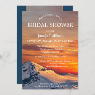 Sunset Winter Wonderland Bridal Shower Invitation
