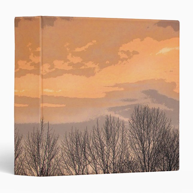 Sunset with Bare Trees 3 Ring Binder (Front/Spine)