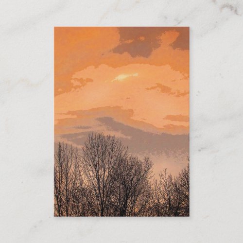 Sunset with Bare Trees ATC Business Card