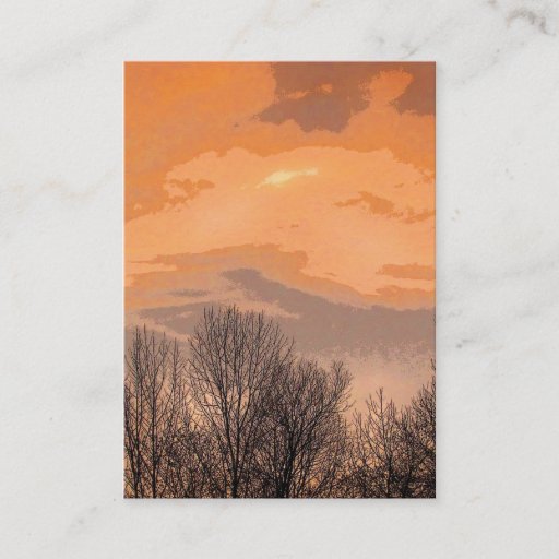 Customizable Sunset with Bare Trees ATC Business Card