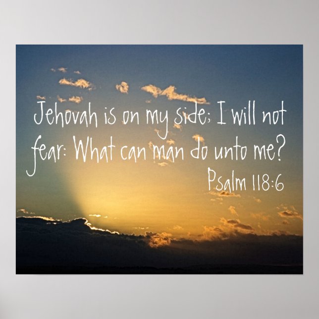 sunset with bible verse for protection Psalm 118:6 Poster (Front)