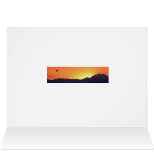 Sunset with bird -Beginning is Always Today (Inside Horizontal (Top))