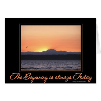 Sunset with bird -Beginning is Always Today Cards