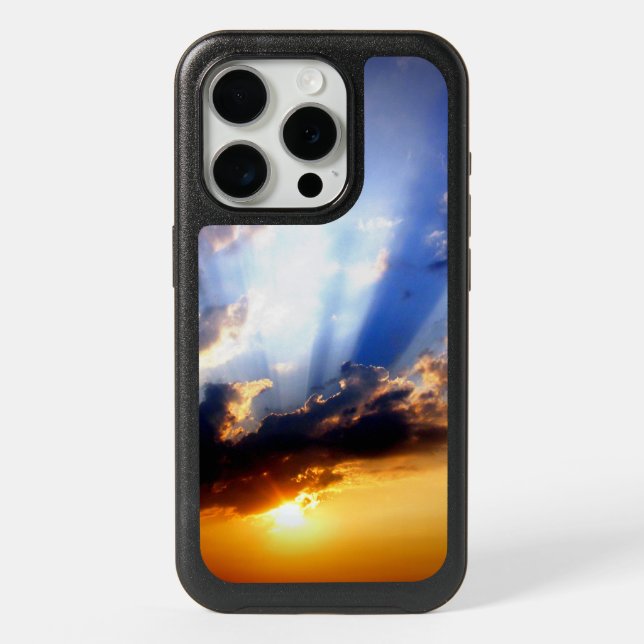 Sunset with Clouds, Beautiful Sky iPhone 15 Pro Case (Back)
