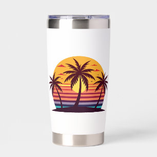 Sunset With Palm Trees Vector Insulated Tumbler