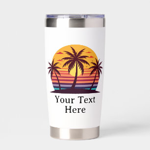 Sunset With Palm Trees Vector Insulated Tumbler
