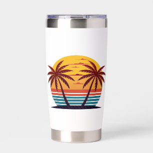 Sunset with Palm Trees Vector Insulated Tumbler