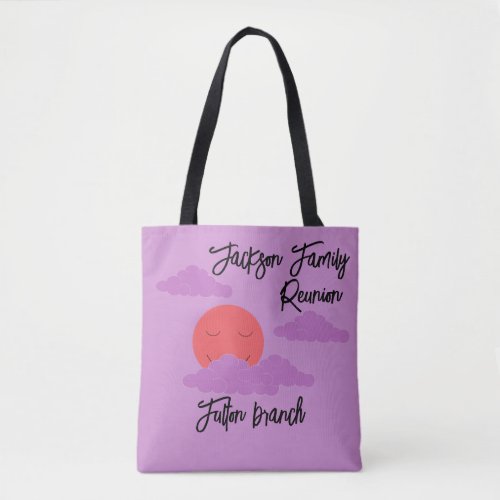 Sunset with Purple Clouds  Family Reunion Tote Bag