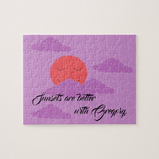 Sunset with Purple Clouds Jigsaw Puzzle (Horizontal)