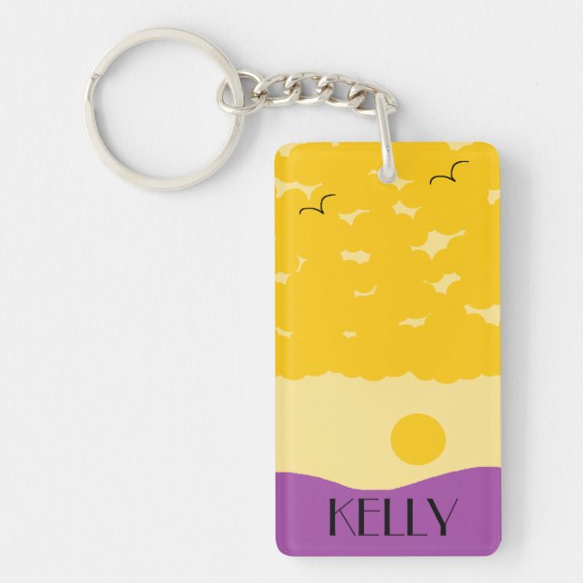 Sunset with Purple Hills Keychain (Front)