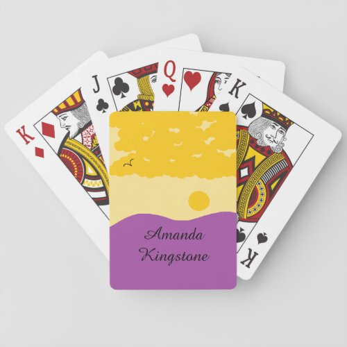 Sunset with Purple Hills Playing Cards