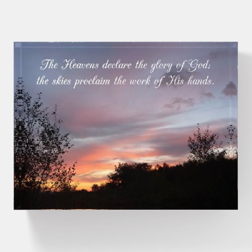 Sunset with quote paperweight
