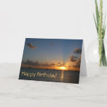 Sunset with Sailboats Birthday (Blank Inside) Card