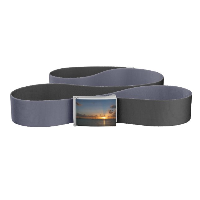 Sunset with Sailboats Tropical Landscape Photo Belt (Zig-Zag)
